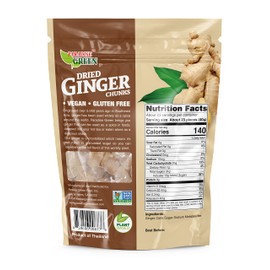 Paradise Green Dried Ginger Chunks, Uncrystallized | Vegan | Plant Based | Non-GMO, 32 oz