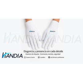 Handia - Guantes Blancos para militar, escolta, cadete, mesero, guante de algodón,Joyeria,Elegantes, Numismatica,Suavidad,Comodidad Unitalla, Unisex,(Hombre, Mujer)