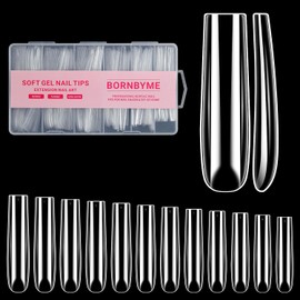 XXXL Nail Tips,BORNBYME Long Square Nail Tip Clear Nail Tips for Acrylic Nail Extension Press on Nails