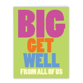 NobleWorks - Jumbo Get Well Greeting Card (8.5 x 11 Inch) - Beautiful Feel Better Soon, Group Notecard - Big Get Well From Us J3897GWG