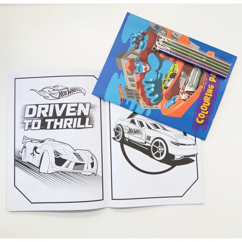 Anila's Hot Wheels Activity Set, Colouring Book with 32 Pages,