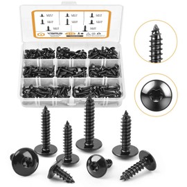 VIGRUE Self Tapping Screws 310 Pieces Tapping Screws Flat Head Cross Head Body Screws Assortment Wood Screws Carbon Steel Drywall Furniture Machine Screws Set Black