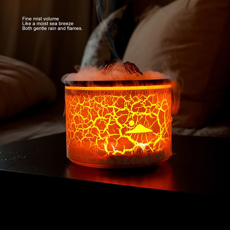 Volcano Essential Oil Diffuser 230ml Fine Mist Volcano Flame Aroma