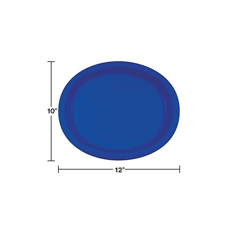 Club Pack of 96 Decorative Oval Cobalt Blue Disposable Paper