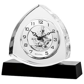 Bulova Clocks Bulova B1706 Trident Clock, Clear