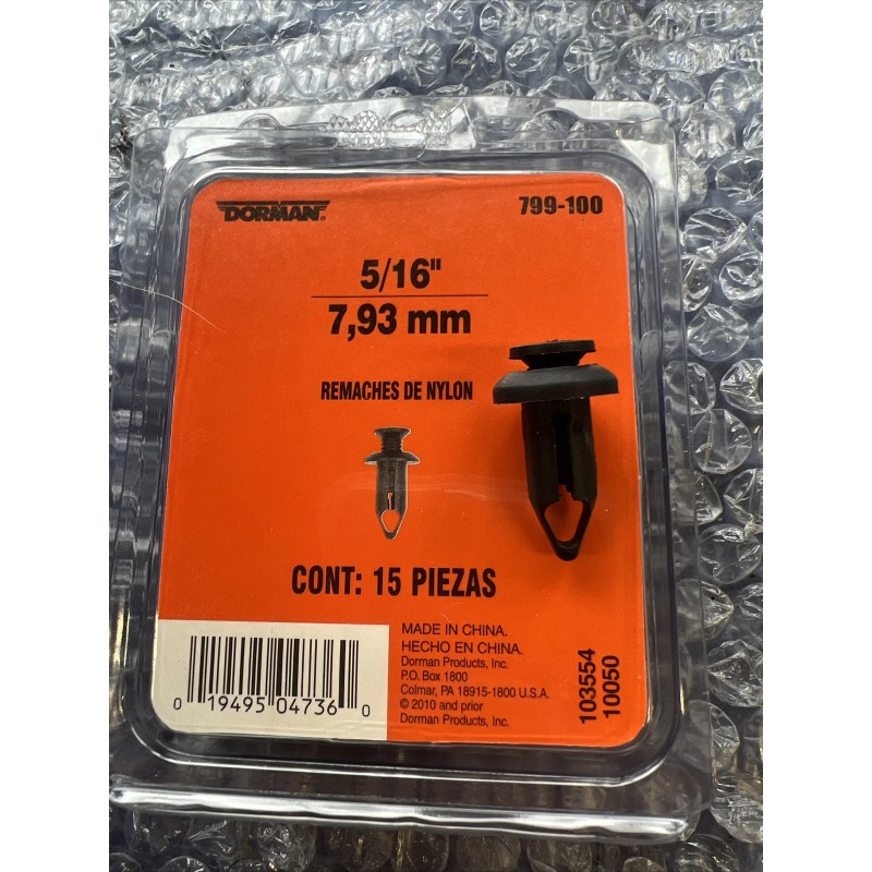 Dorman Nylon Rivets 5/16” 30 Pcs Dorman 799-100 (2pack)