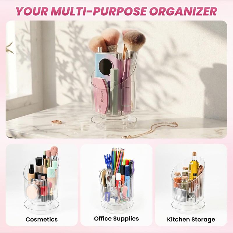 BQAN Acrylic Nail Brush Holder Desk Organizer for Makeup Brush