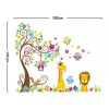DaraBaby Vinil Decorativo Infantil Árbol Y Animales Selva Jirafa León