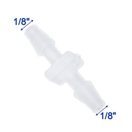 Plastic Hose Barb Fitting, 1/8" x 1/8" Pipe Connectors，Barbed Splicer Mender Joint Adapter Union Fitting, 6 Pcs