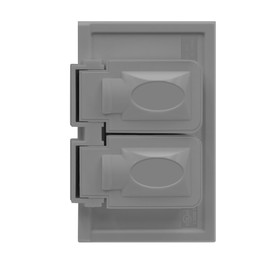 ENERLITES Horizontal Duplex Weatherproof Wall Plate, Outdoor Electrical Outlet Cover, Standard Size 1-Gang 4.53” x 2.87”, Thermoplastic, 8821-WPH-GY, Gray