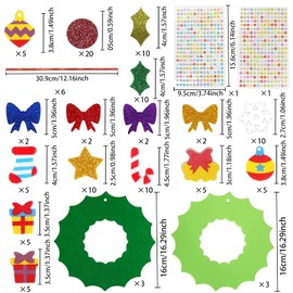Pack of 122 Christmas Tree Craft Set for Children, Christmas Wreath Set, Christmas Tree Pendant Craft Set, Foam Rubber Stickers for Christmas for Children, for Crafts and Decorating at Christmas Time