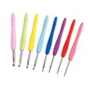 VOANZO 8pcs Soft Handle Colourful Aluminium Crochet Hooks Knitting Needles