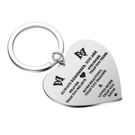 malyunin You are Braver Stronger Smarter Than You Think Keychain Inspiration Gift Graduation Keyring