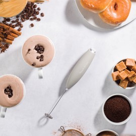 Powerful Handheld Milk Frother, Mini Milk Foamer, Battery Operated (Not included) Stainless Steel Drink Mixer for Coffee, Lattes, Cappuccino, Frappe, Matcha, Hot Chocolate.