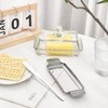‌Clear Glass Butter Dish with Lid - 6.7in Glsss Container