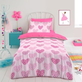 GC GAVENO CAVAILIA Love Heart Duvet Set, Microfiber Polka Dot Girls Bedding Single, Super Soft & Cosy Cute Quilt Cover Bed Set, Multi