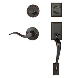 Dynasty Hardware RID-HER-405-12PR Ridgecrest Front Door Dummy Handleset, Aged Oil Rubbed Bronze, with Heritage Lever, Right Hand