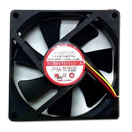 Evercool 80x80x15mm Ultra High Speed 12 Volt Fan-EC8015HH12CA