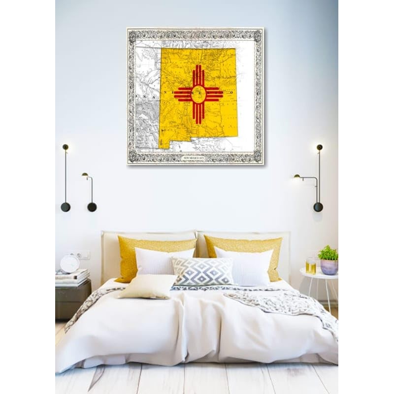 GRANDART.COM - New Mexico Color Map - Canvas Wall Art