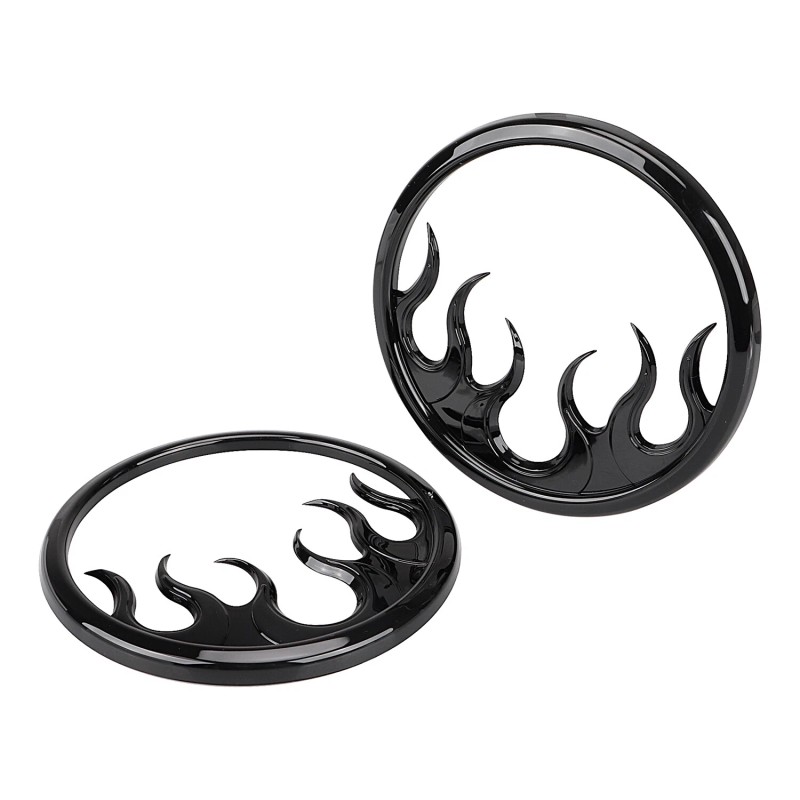 Unbranded Black Flame Front Speaker Grill Trim Accent Covers For