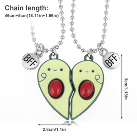 Yolev Friendship Necklace for 2 Girls Necklace Jewellery Long Distance Birthday Christmas Bridesmaid Best Friends Chain Gifts Girls Sisters Friendship Chains BFF Chains for 2, Metal