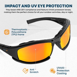 Venture Pro Outdoors Safety Glasses Kit with Interchangeable Lenses, Anti-Scratch UV Protection, Sport Shooting Hunting Eye Protection for Men and Women, Stylish Impact Resistant Z87 Eyewear