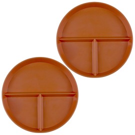 9 Inch Divided Plates for Adults, 2 Pcs Portion Control Plate, Reusable Dinner Plates Dishwasher and Microwave Safe (Color Orange)