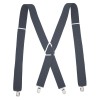 Adjustable 4-Clip Elastic X-Back Suspenders, 3.5 cm Wide Polyester Braces
