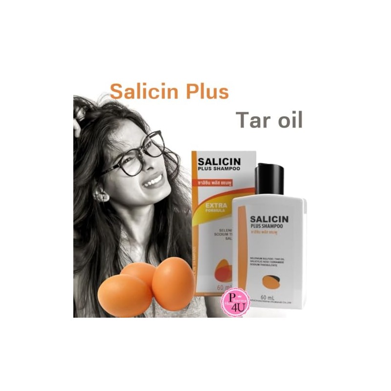 Salicin Plus Shampoo anti itch Psoriasis Dandruff Shampoo size 60ml