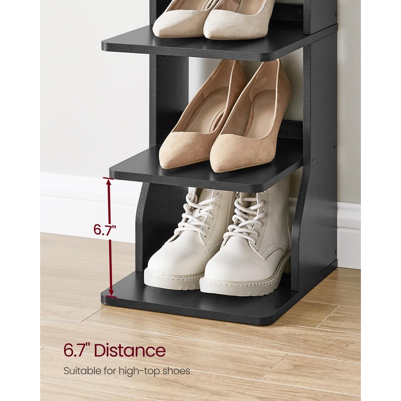 VASAGLE 7-Tier Vertical Shoe Rack, Narrow Shoe Storage Organizer with