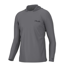 HUK Standard Icon X Hoodie, Fishing Shirt with Sun Protection for Men, Night Owl, Medium