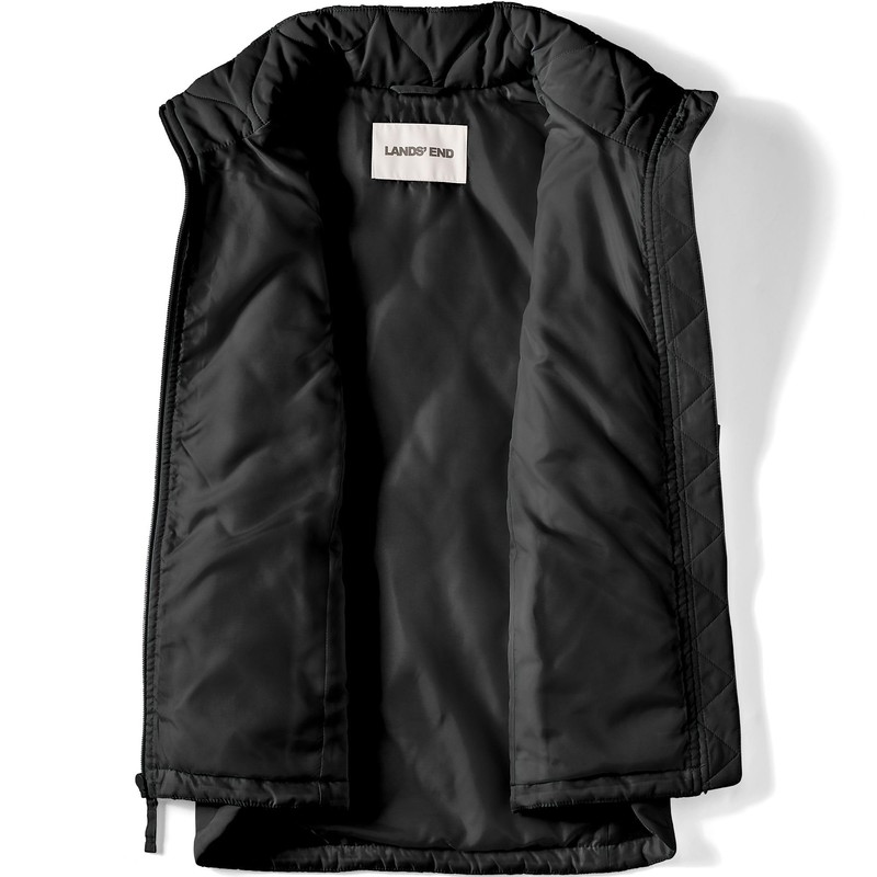 Lands' End Womens FeatherFree Onion Quilted Insulated Vest Black Regular