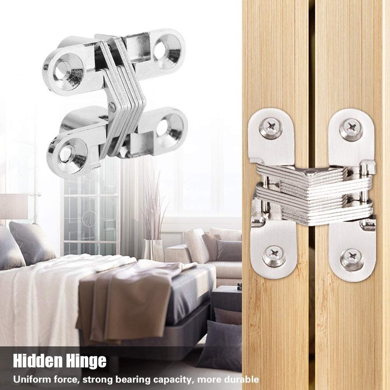180 Degree Hidden Hinges Invisible Concealed Cross Door Hinge Easy