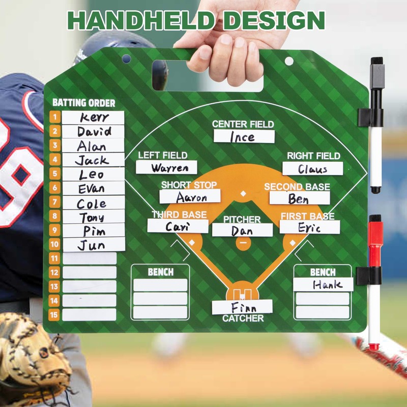 Magnetic Baseball Lineup Board, Dry Erase Coach Lineup Board, Baseball