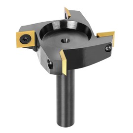 SpeTool CNC Spoilboard Surfacing Router Bit 1/2" Shank 2-1/2" Cutting Diameter,4 Wings Coated Carbide Insert Slab Flatting Router Planer Bit Wood Planing Bit Woodworking Tools