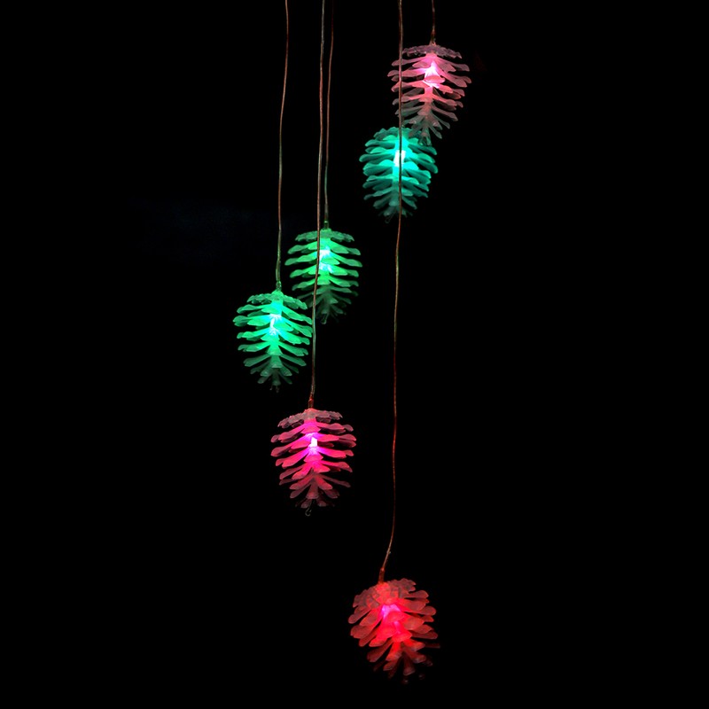 Pine Cones Style Solar Power Sensor LED Light Outdoor Colorful