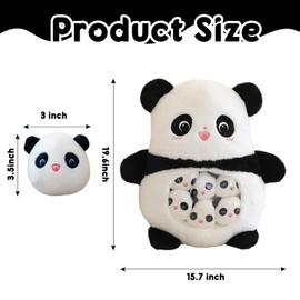 TourKing Cute Panda Plush Toy,Removable Salamander Animal Throw Stuffed Plush Pillow Soft Panda Doll Creative Birthday Gift for Kids Girls Boys