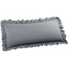 PiccoCasa Soft Microfiber Plain Bolster Pillowcase with Decorative Ruffle and