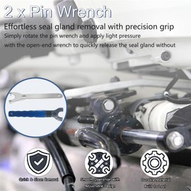 HC5345 Seal Kit For SeaStar Hydraulic Steering Cylinder Seal Kit with Pin Wrench HS5157 compatible with HC5340, HC5341, HC5342, HC5343, HC5344, HC5345,HC6750, HC6751