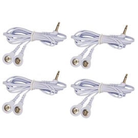 4PCS Replacement TENS Lead Wires 3.5mm Plug to 3.5 mm Snap Replace Cable Lead Wires for TENS Unit Physiotherapy Machine