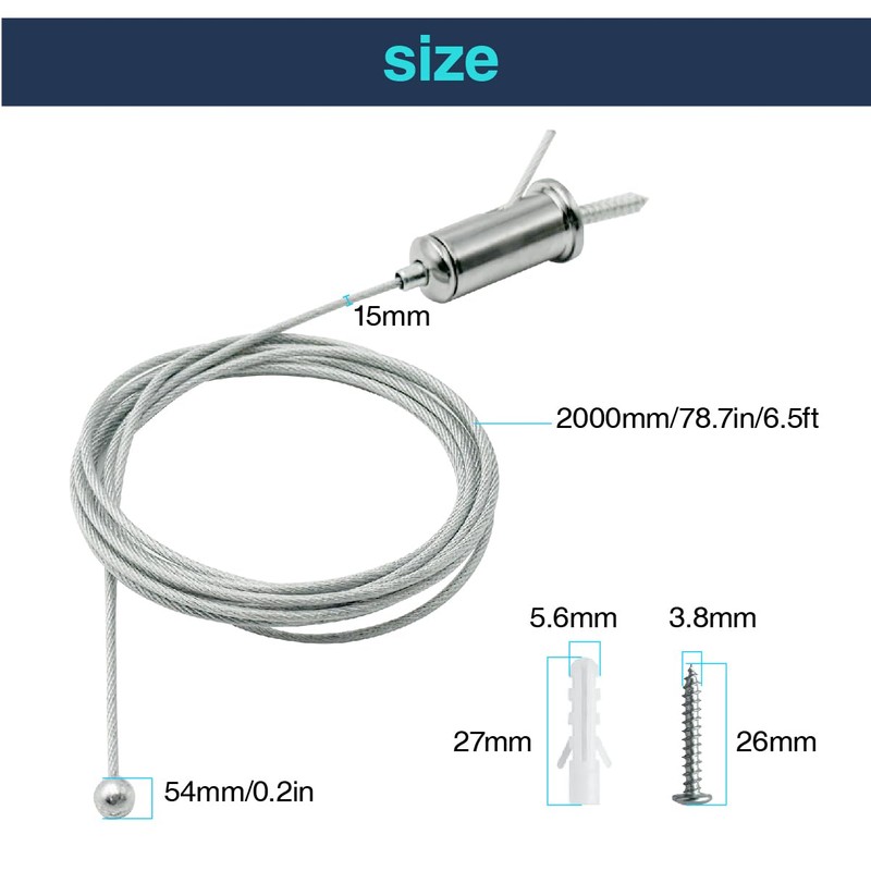 cezelux 12 Sets Hexagon Garage Light Suspension Cables Kit Steel