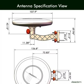 Leadzm HDTV Outdoor Amplified TV Antenna 360° Omni-Directional Digital HD 1080P 4K