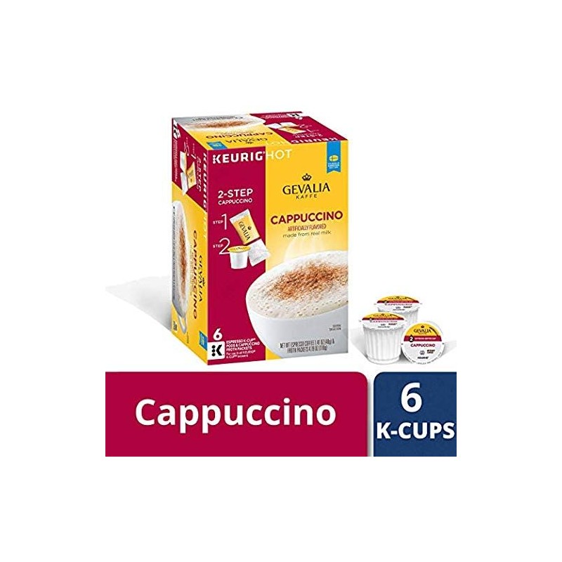 Gevalia Cappuccino Keurig K Cup Pods with Froth Packets 5.98oz