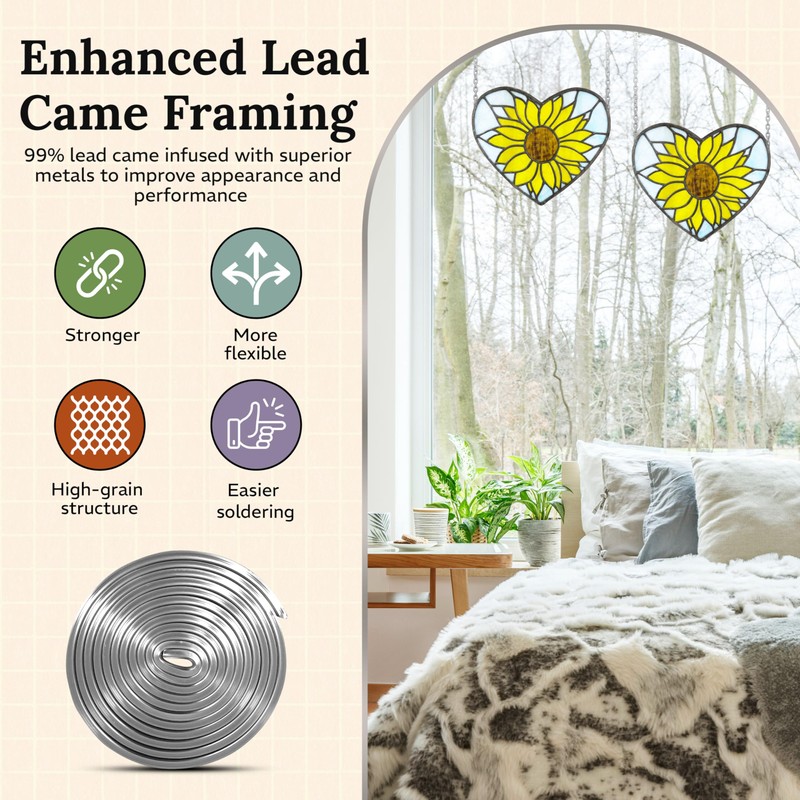3/16" Round U Lead Came for Stained Glass – 6