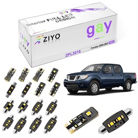 ZIYO ZPL3016 LED Interior Light Kit Replacement for Nissan Frontier 2005-2021 + License Plate Light Bulbs Package, White Dome Lights (10 Bulbs)