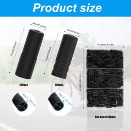 GZkushi 400 Piece End Cap, Brake Cable Set, Brake Cable, Shift Cable Cover, Bicycle End Caps with Box, for Bicycle, Road Bike (4 mm/5 mm, Two Sizes, Black)