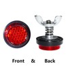 Red Reflector Motorcycle License Plate Screws - Set of 4