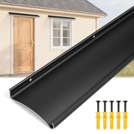 Raytano 4.3" Extra Wide Heavy-Duty Aluminum Door Rain Drip Guard,40" L Rain Deflector for Doors Windows Weather Shield for Home, Commercial Use (Size 40″ Length, 4.3″ Wide, 0.8″Height,Black)