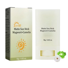 ARCHIDATE Matte Sun Stick Mugwort & Camelia, Travel Size Solid Matte Sunscreen Stick SPF 50, Broad Spectrum UVA/UVB Protection, No White Cast, Lightweight Nourishing Moisturizing Skin
