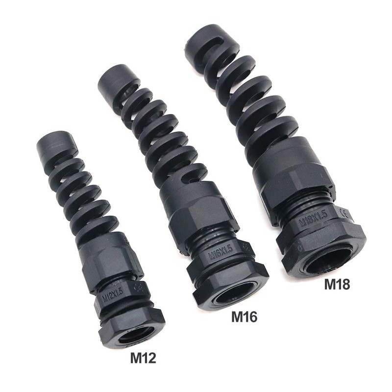 Namvo20 Pieces Waterproof M16 Cable Connectors Spiral Strain Relief Protector